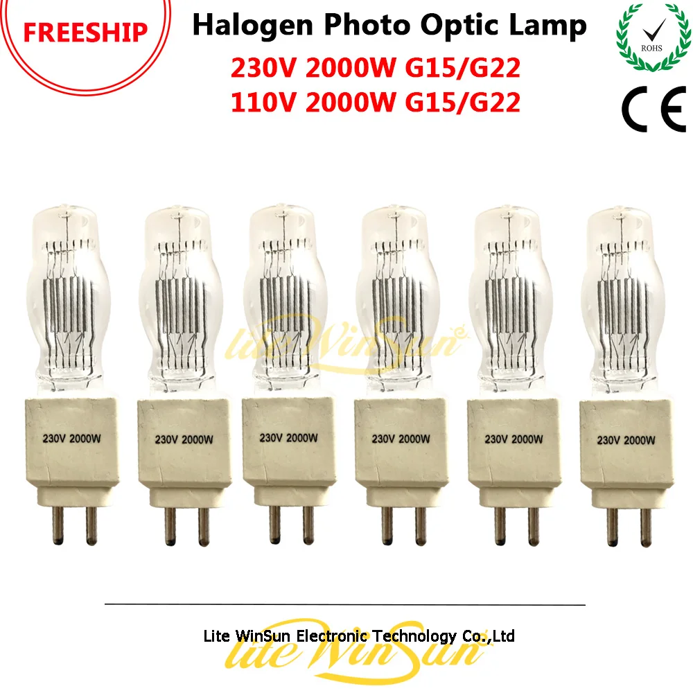 Litewinsune Бесплатная доставка PROJEKTOR LAMPE 230 V/110 V/2000 W/G22 3200K 2KW CP75 лампочка