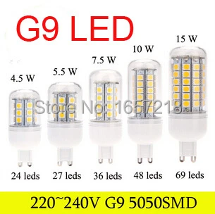 G9 Corn Light 4.5W 5W 7W 10W 15W LED Bulbs 220V 240V Led Lamp 5050SDM White Warm White LED Lights 1pcs/Lot|light usb|light power ledled flood light 100w - AliExpress