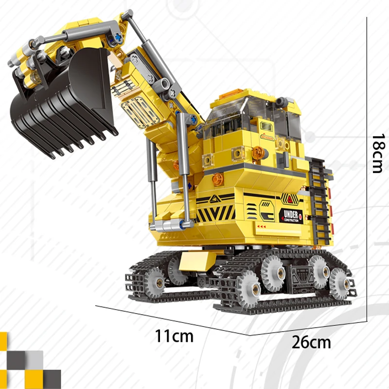 XINGBAO 13002 City Engineering Truck Series 8 IN 1 The Giant Excavator Sets Building Blocks MOC Bricks Compatible Legoings City