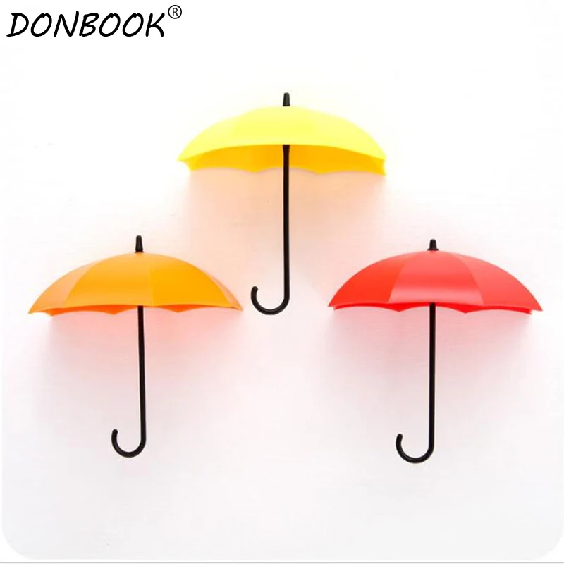 

Donbook 3pcs/lot Mini Umbrella Shape Hangers Gum Useful Sundries Plastic Hook Load Range Within 2KGs 9849