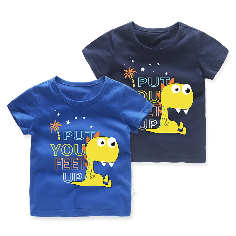 

Cartoon Print Casual Summer Kids Tees Cotton Baby Boys T-Shirts For Age 2-8 Years Old