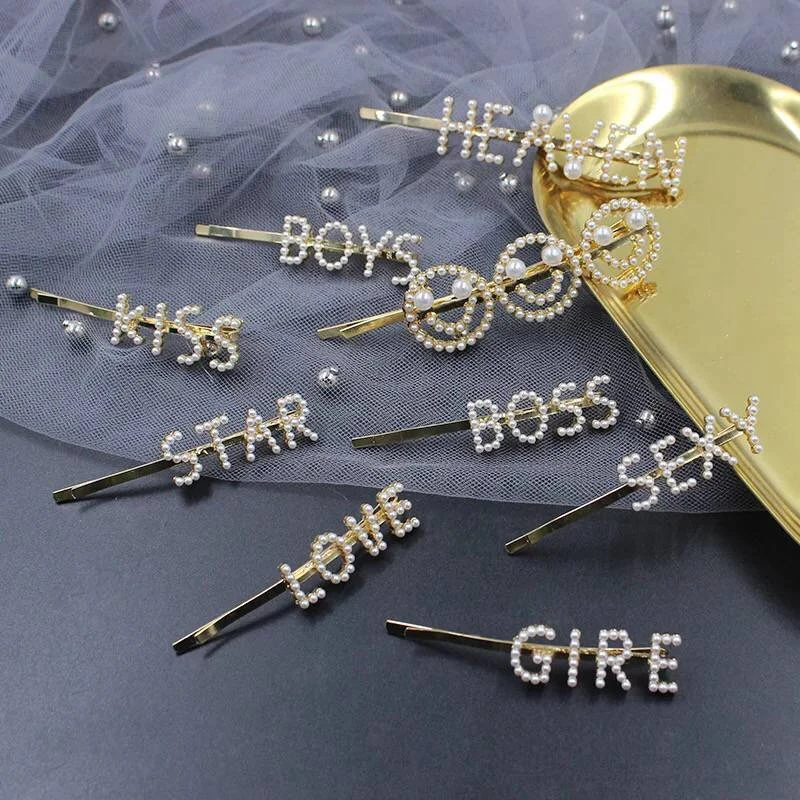 

New Fashion Women Metal gold Hairpin Smiley face Hair Accessory Clip Hair Clip Barrette