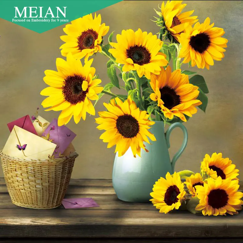 

Meian,Full,Diamond Embroidery,Flower,sunflower,5D,Diamond Painting,Cross Stitch,3D,Diamond Mosaic,Needlework,Christmas,Gift