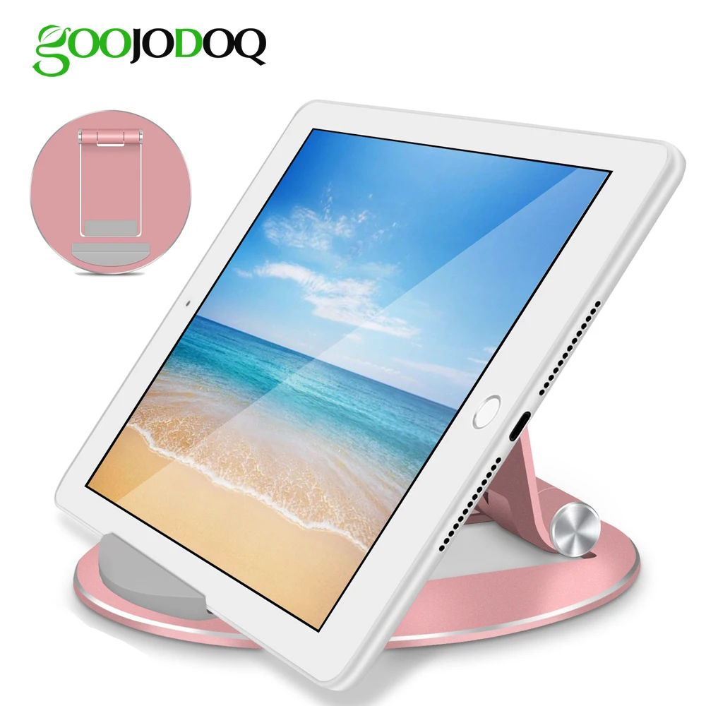 GOOJODOQ Desk Tablet Stand Aluminum Desktop Tablet Holder Mount for iPad 2018 2 3 4 Pro Air 2 for Samsung Xiaomi iPhone 4-12 GOOJODOQ Desk Tablet Stand Aluminum Desktop Tablet Holder Mount for iPad 2018 2 3 4 Pro Air 2 for Samsung Xiaomi iPhone 4-12