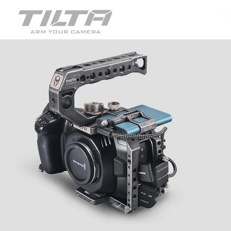 

Tilta BMPCC 4K 6K Camera Full Cage TA-T01-B Tactical Fininshed / Gray SSD Drive Holder Top Handle for BlackMagic BMPCC 4K 6K