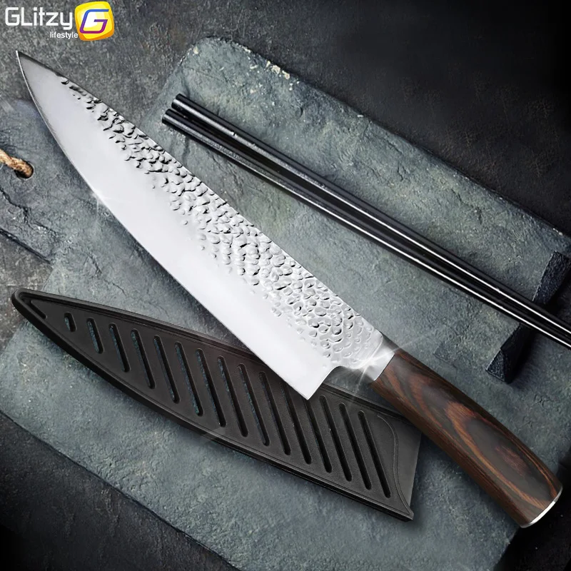 Kuhinjski nož 8 palčni profesionalni japonski noži za kuharje 7CR17 440C visoko ogljikovo meso iz nerjavečega jekla Santoku nož Dropshipping