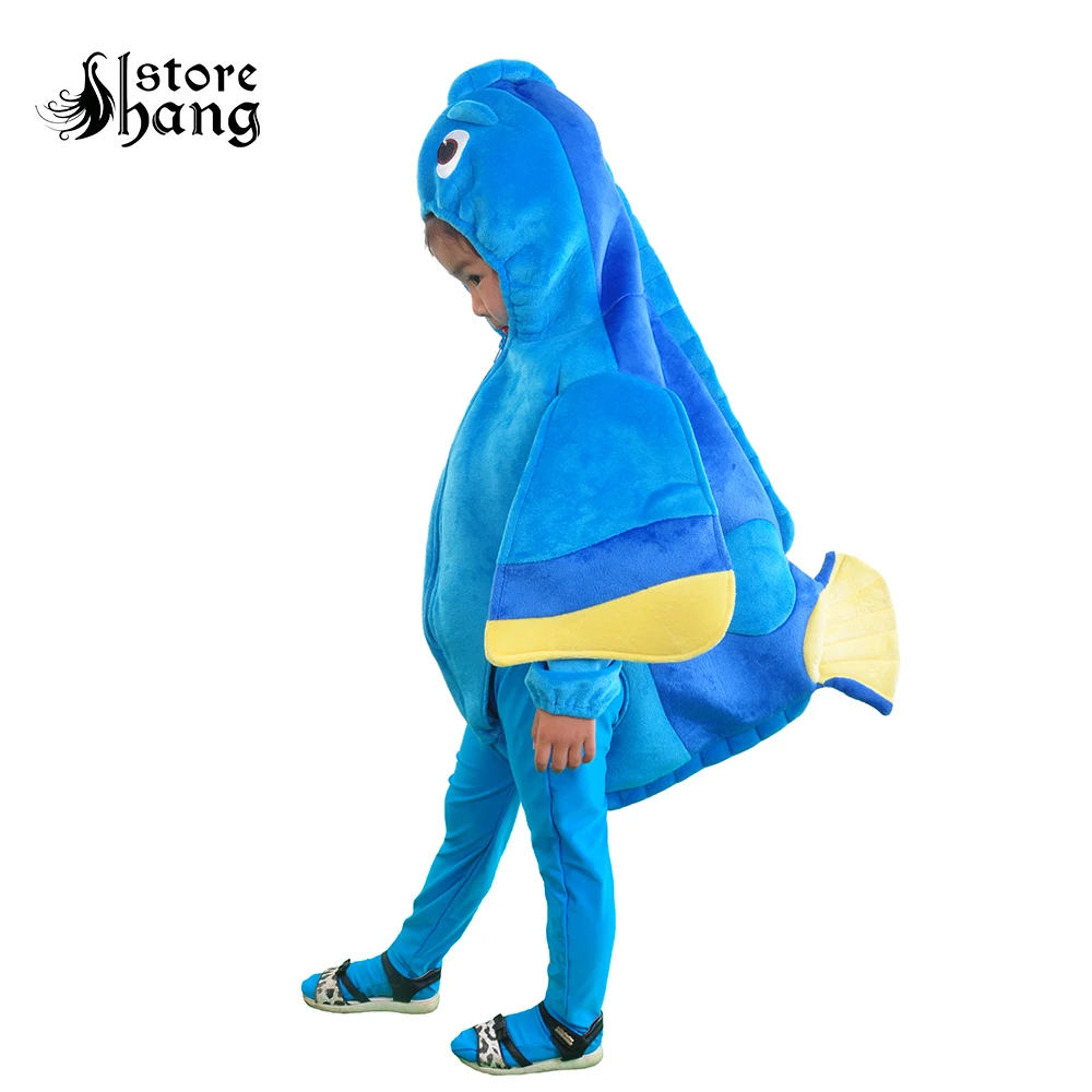 Детский костюм в поисках Дори, костюм талисмана голубого цвета с изображением рыбки, детский комбинезон, Детский костюм на Хэллоуин для