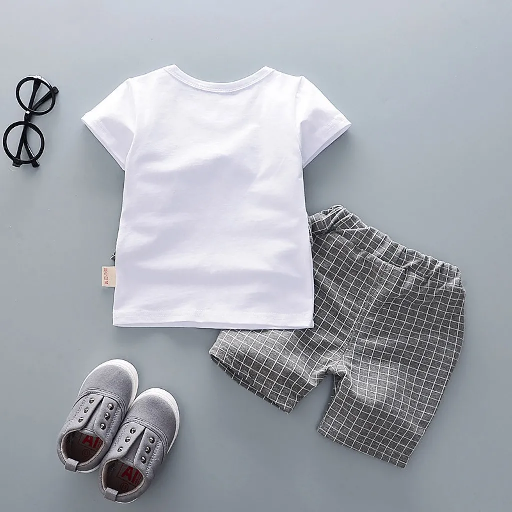 SZYADEOU/Летняя футболка с бантом для маленьких джентльменов топы, шорты штаны Одежда, комплект одежды для малышей jongens L4