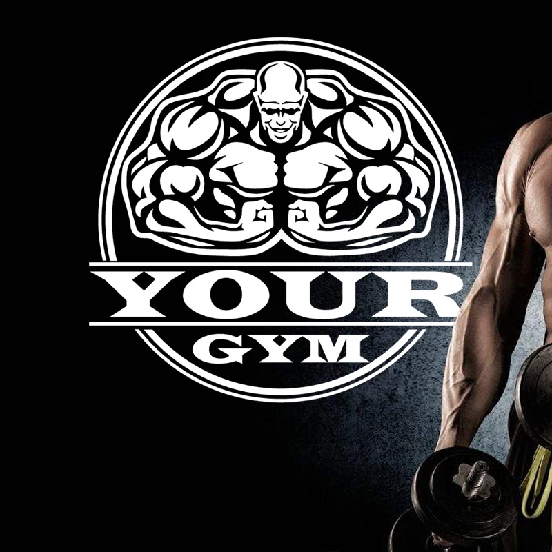 

Gym Sticker Fitness Name Decal Body-building Posters Vinyl Wall Decals Pegatina Quadro Parede Decor Mural Gym Sticker JSL027