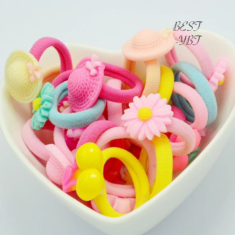 

10 Pcs Lovely Girls Kids Cartoon Character Elastic Hairband for Children Hair Rope for Baby Candy Color Headband