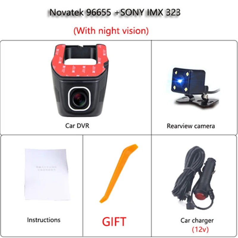 Jiluxing W11S Novatek 96655 Автомобильный видеорегистратор 1080P WIFI автомобильные мини камеры