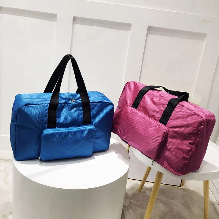 Одноцветная нейлоновая Складная Сумка-тоут для путешествий для женщин, Большая вместительная Портативная сумка на плечо, водонепроницаемая сумка для путешествий