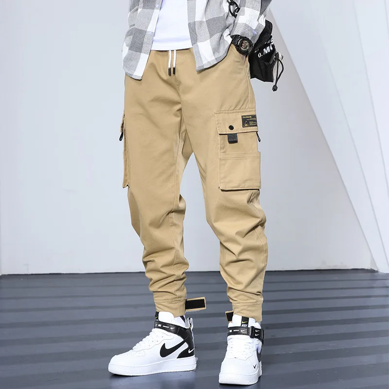 Fashion Streetwear Men Jeans Loose Fit Big Pocket Cargo Pants Hombre Slack Bottom Hip Hop Pants Japanese Style Joggers Pants Men