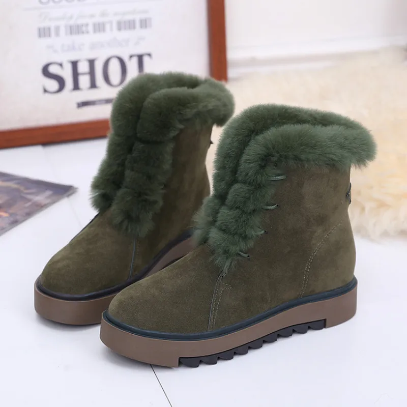 

Womens Snow Boots Shoes Fashion Faux Suede Womens Ankle Boots Shoes 2017 New Arrival Warm Womens Shoes With Fur plus size 8729W
