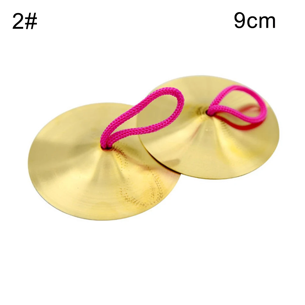 1Pair Brass Finger Cymbals Musical Percussion Instrument baby toy Kids Toy Dancing Props music toys for children