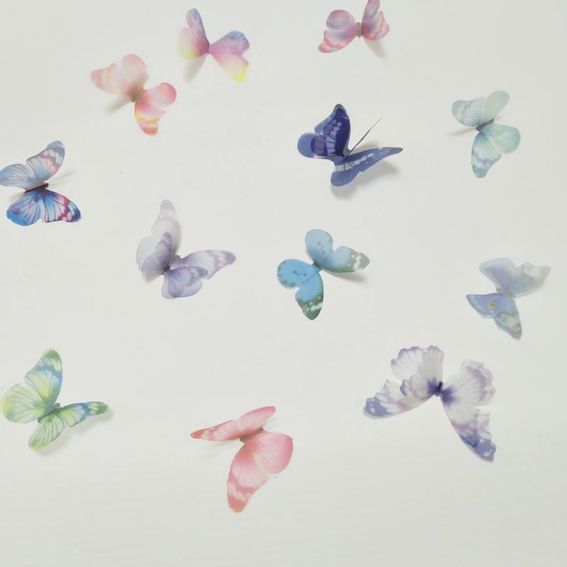 20PC Mini Chiffon Tulle Butterfly Decorative Accessories Adult Making Diy Earring Necklace Arts Crafts Garment Sewing Material