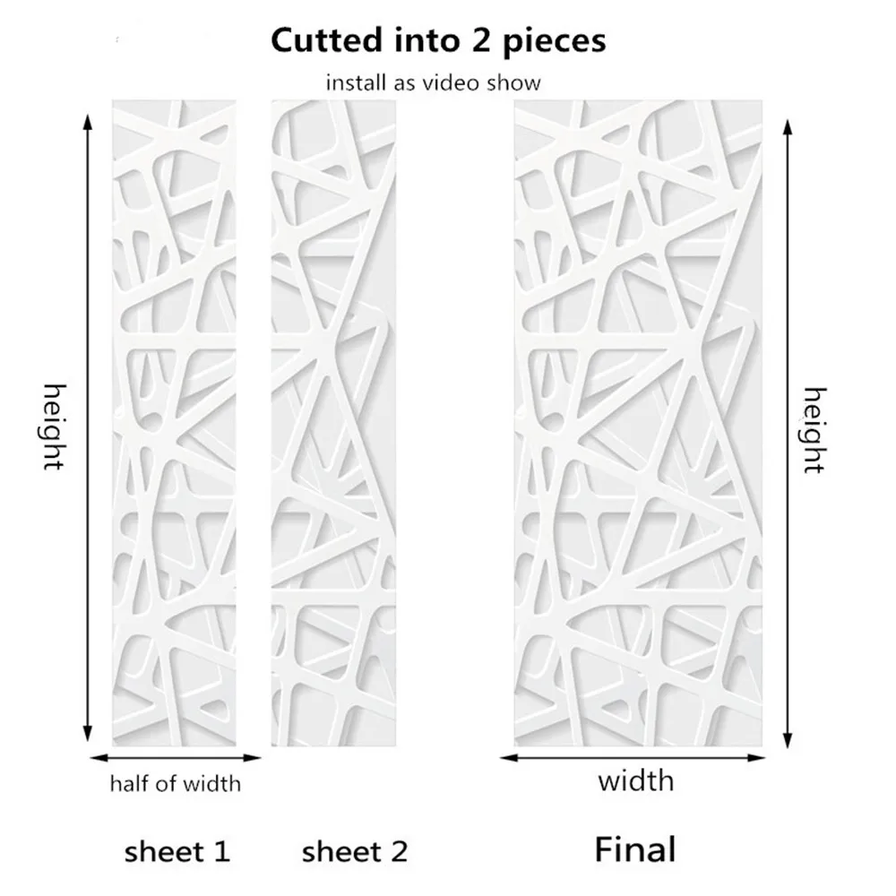 ПВХ самоклеющиеся водонепроницаемые дверные наклейки Современные 3D белые линии пространства Настенные обои гостиная спальня настенные наклейки deur стикер - Цвет: 024-cutted into 2pcs