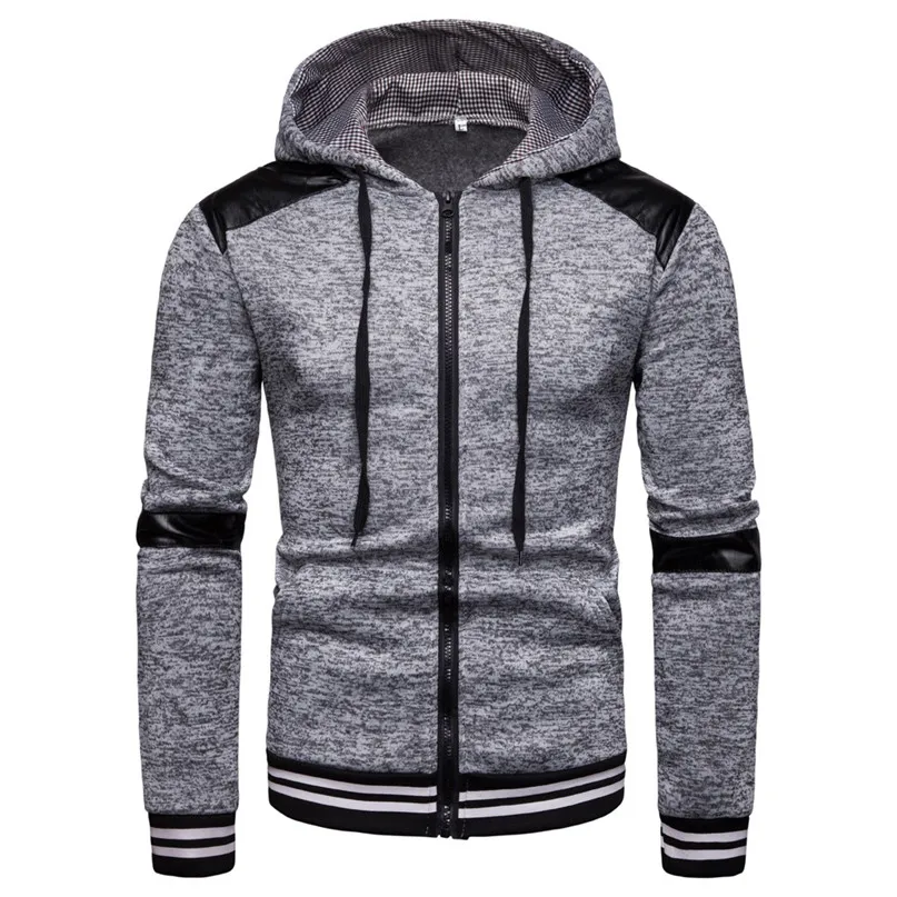 Patchwork Running Jackets Men Hoodies Autumn Winter New Style Casual Hooded Sweater Fashion Spliced Ribbon Coat 2n27 (1)