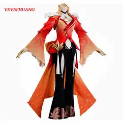 VEVEFHUANG игра косплей Гонг Солнце ли костюм для мужчин и женщин слава королей прохладный примитив кожи Гонг Солнце ли парики и обувь
