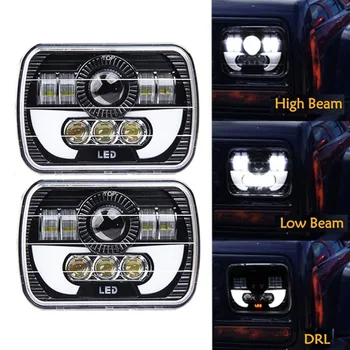 

pair IP67 5x7 led car headlight evolution led driving headlight head lamp for jeep yj parts for trucks