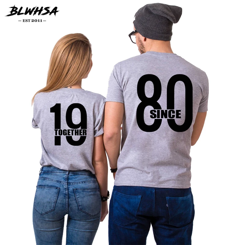 BLWHSA с 1980 года парные рандомные повседневные женские серые футболки летняя