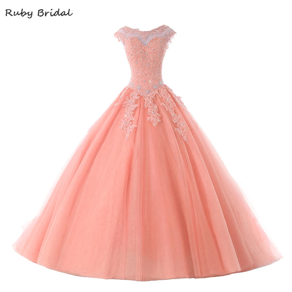 

Ruby Bridal 2018 Custom Quinceanera Dresses Vestido Debutante Gowns Ball Gown Flowers Beading Sweet 16 Dress Vestidos De 15 Anos