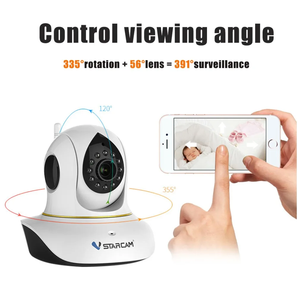 Беспроводная IP камера видеонаблюдения Vstarcam C38S 1080 МП 128 P слот для TF карты|hd wireless ip|hd