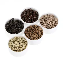 Anmas Rucci 500 шт 4 мм Размер Силиконовый винт внутри микро кольцо Ссылка Обжимные бусины для перьев, пучков нарощенных волос