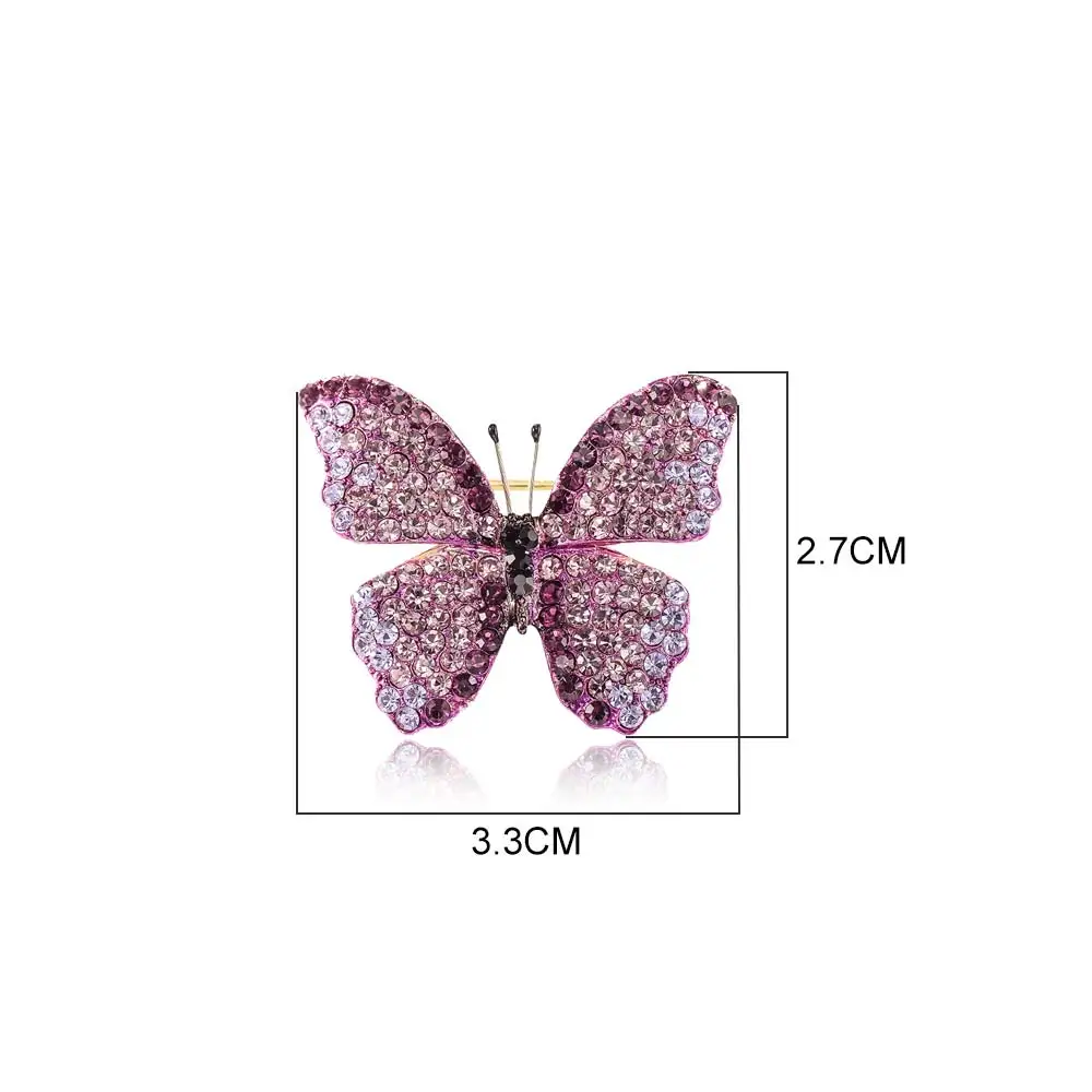 Viennois Модные женские ювелирные изделия Фиолетовый Цвет Бабочка циркон булавки-брошки с кристаллами для женщин