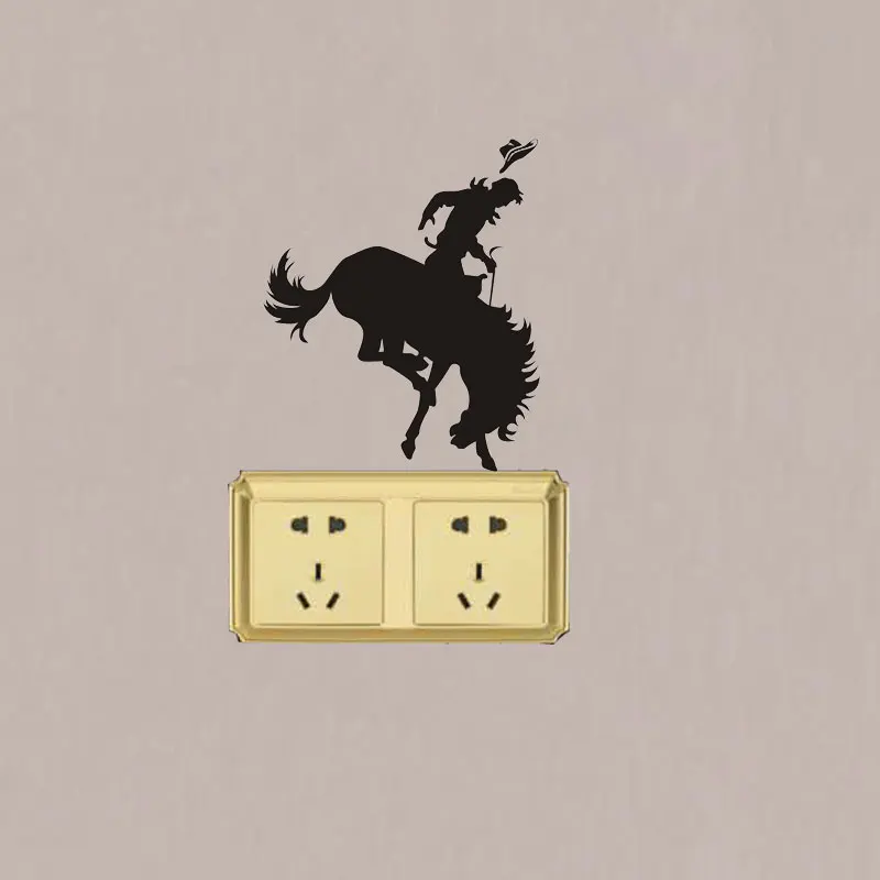 Us 3 68 Wangzhiming New Cartoon Diy 3d Wall Stickers For Kids Rooms Cowboy Horse For Wall Stickers Bedroom Home Decor Living Room In Wall Stickers