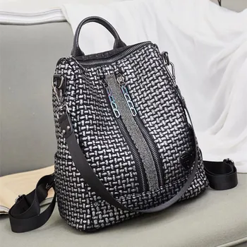 

QINRANGUIO Genuine Leather Backpack Women Fashion Large Capacity Women's Backpack 2020 New Women Backpacks for Teenage Girls