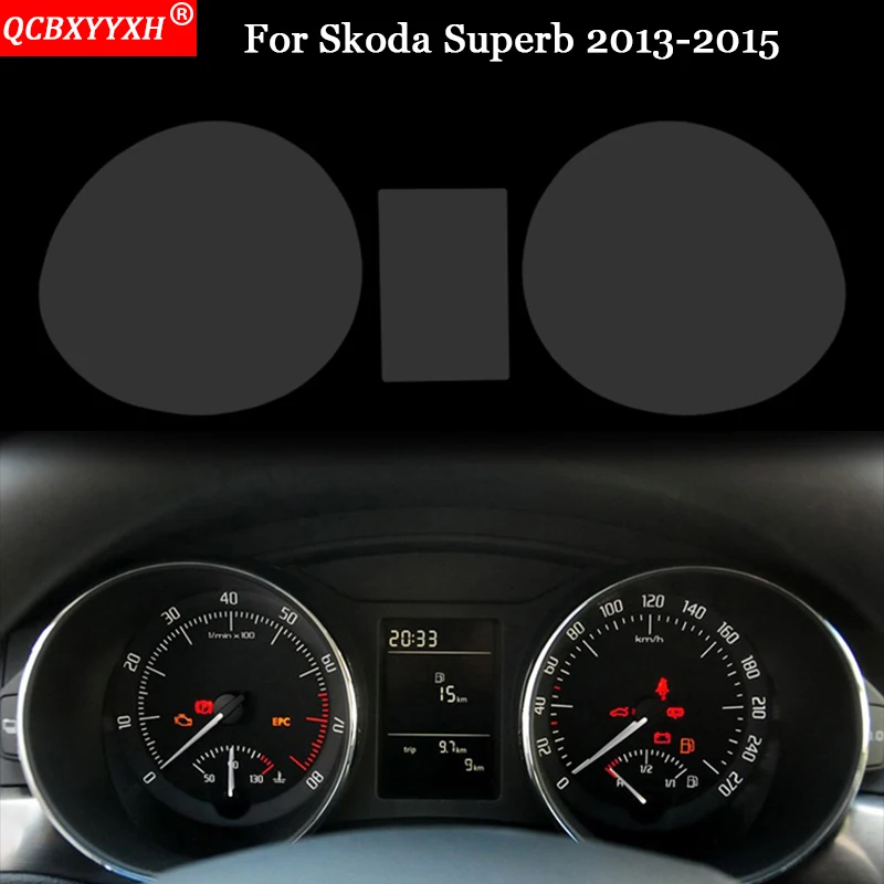 QCBXYYXH автомобильный Стайлинг 3 шт. ПЭТ Приборная панель автомобиля Лаковая защитная пленка передача света авто аксессуары для Skoda Superb 2013