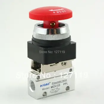 

MOV-03 2 Way 2 Position 1/8" Thread Push Button Switch Pneumatic Mechanical Valve
