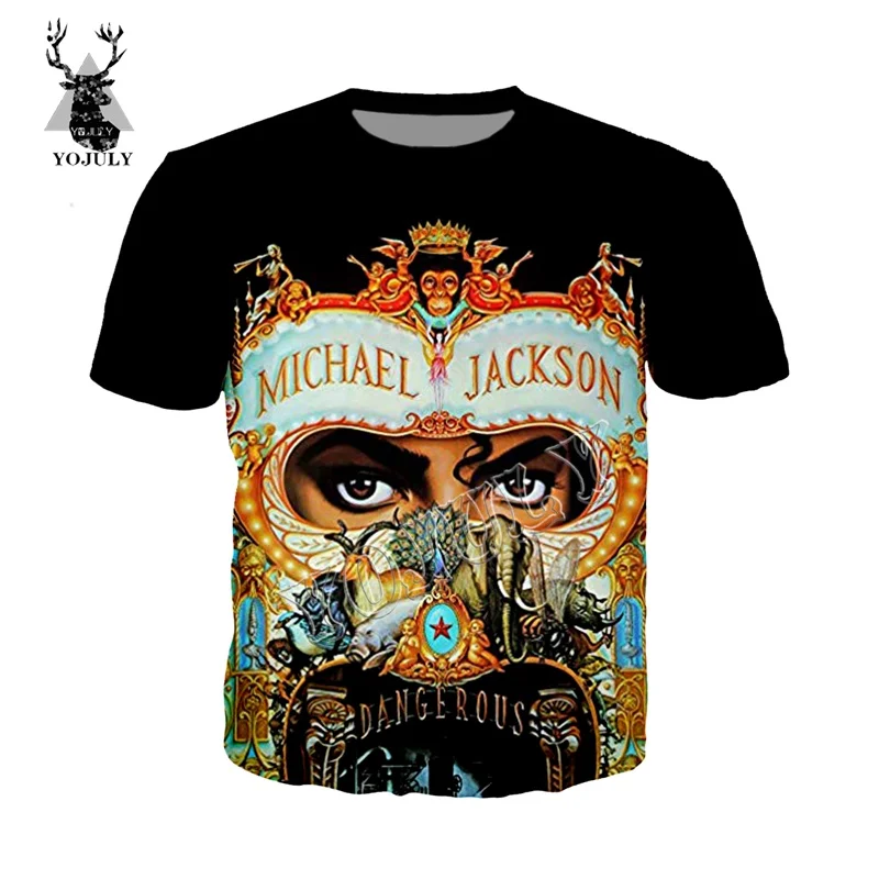 

YOJULY Men/Women Fashion Black O-neck Tshirt Michael Jackson 3D Printed T-shirt Unisex Casual Vest/Sweatshirt/hoodie Clothing Y9
