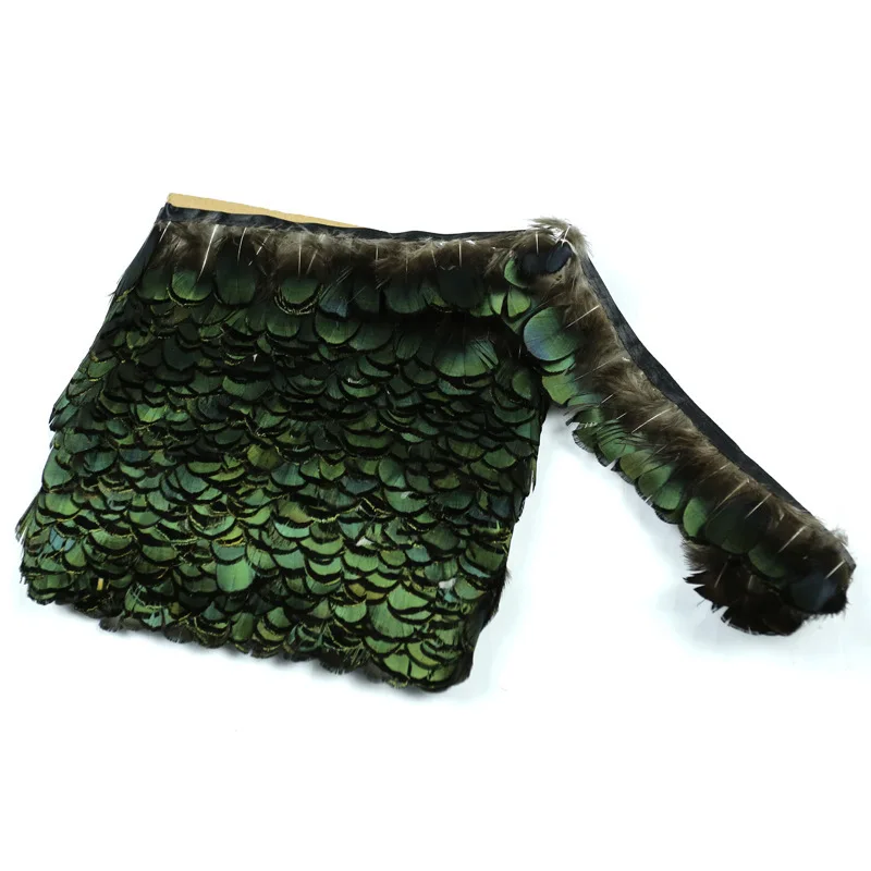 

Green Color Pheasant Feathers Trim Fringe Plumages For DIY Craft Pheasant Feathers Cloth Accessory Chicken Feather Trimmings