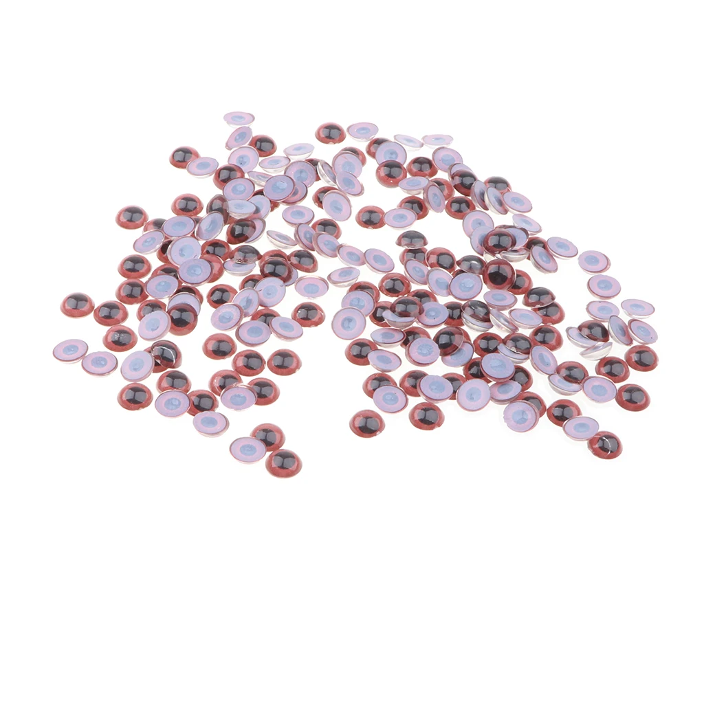 200 Pieces of 8mm Brown Plastic Toy Eyes for Bears Doll, Soft Plush