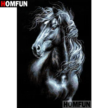 

HOMFUN 5D DIY Diamond Painting Full Square/Round Drill "Animal horse" 3D Embroidery Cross Stitch gift Home Decor A01910
