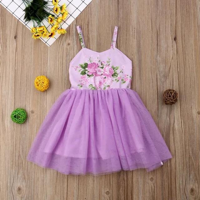 Cute Baby Girls Dress Kids Princess Wedding Bridesmaid Tutu Tulle Strap ...