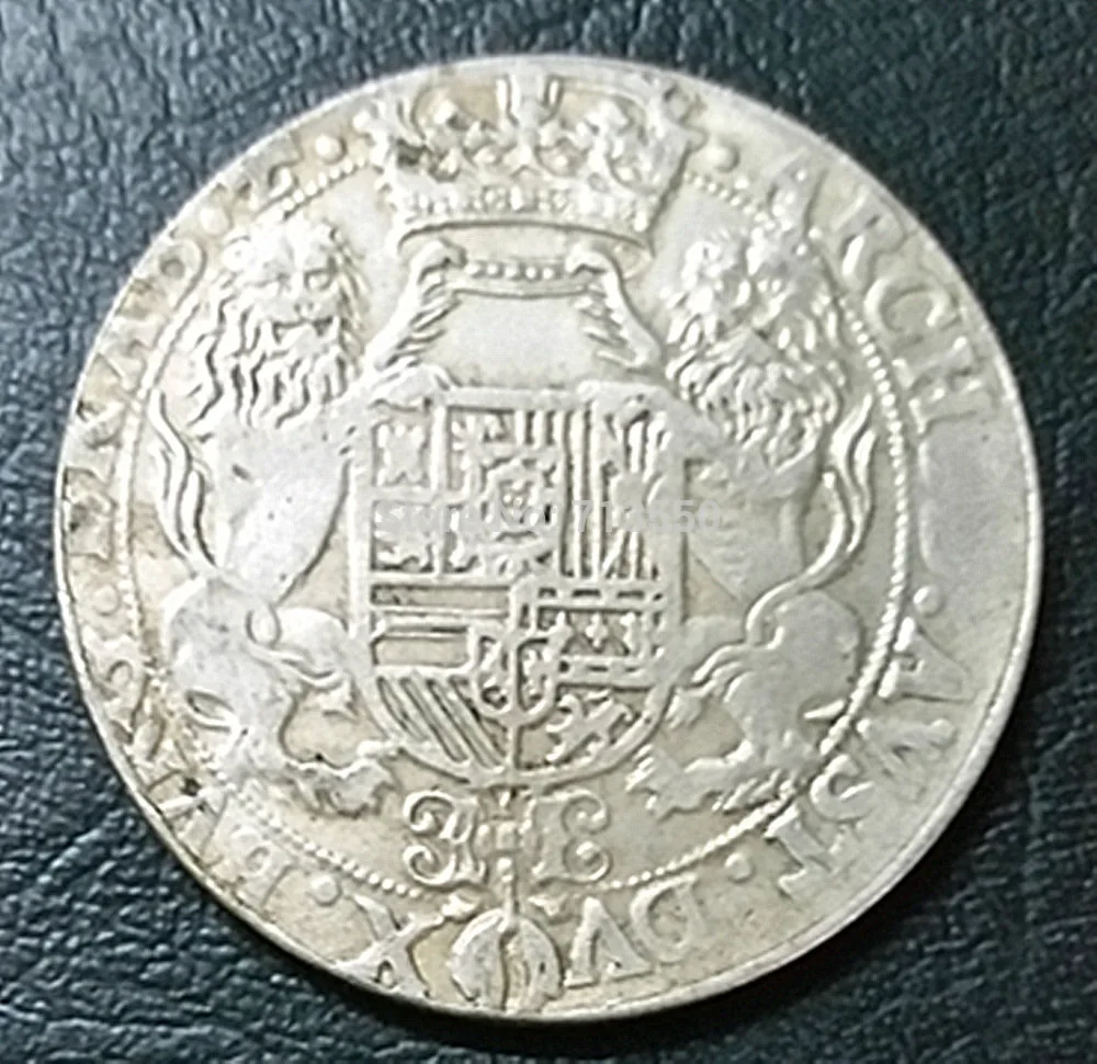 France Two Lions Old silver plated Coin Copyin Noncurrency Coins from