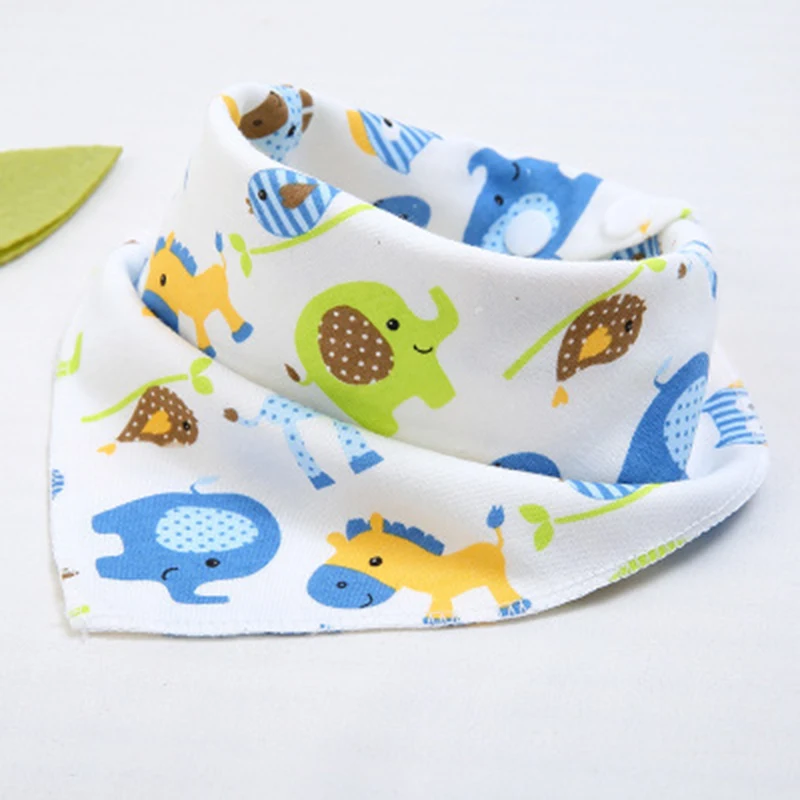 

Baby bibs Double Layers High quality Cotton babys feeding triangle baberos Cartoon Animal Print baby bandana Burp Cloths