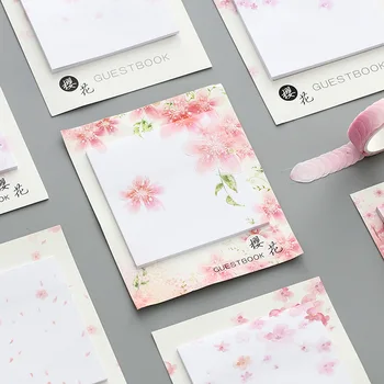 

Fresh Cherry Sakura Natural Memo Pad Sticky Notes Shopping Check List Escolar Papelaria School Notepad Supplies Label Tools