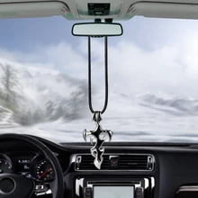 Подвеска для автомобиля, металлический крест, зеркало заднего вида, подвеска, украшения для христианских автомобилей, украшение интерьера, аксессуары, подарок