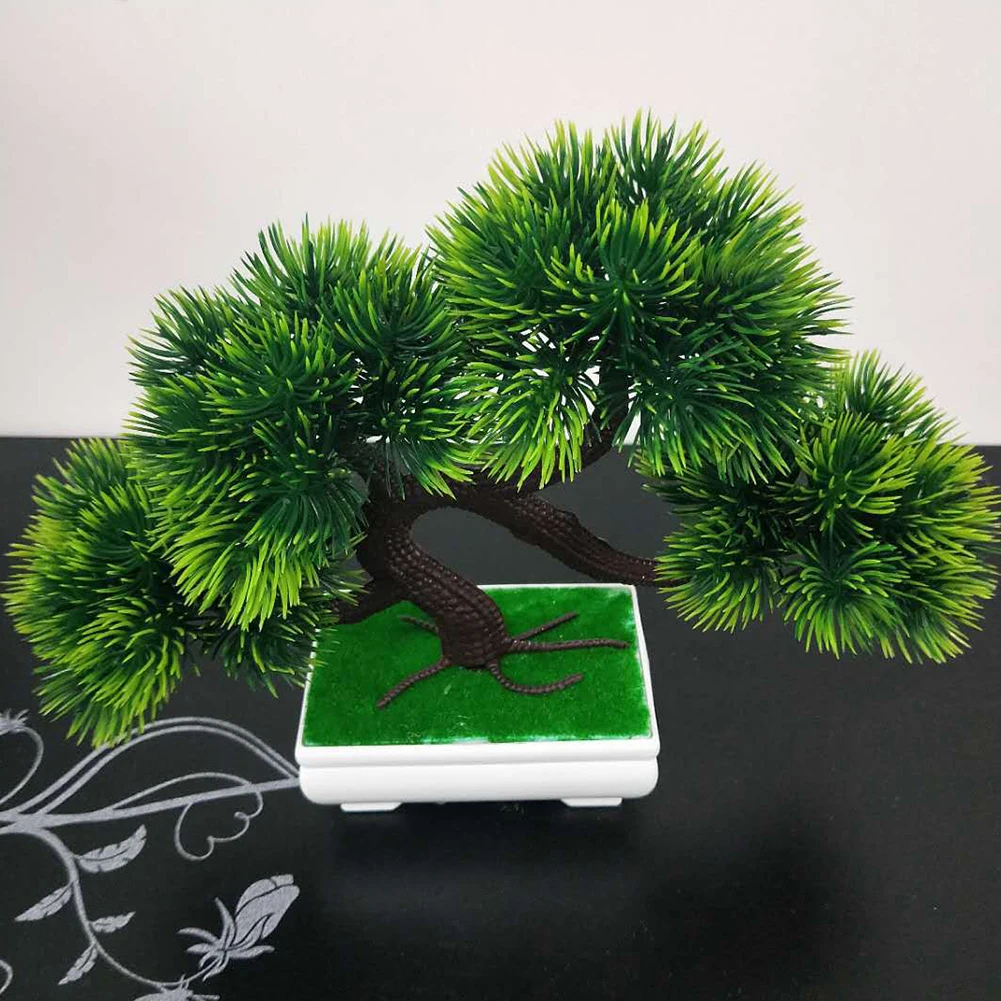 

Home Indoor Durable Living Room Bonsai Greeting Pine Desk Artificial Plant Hotel Decorations Tree Dragon Claw Shape Office
