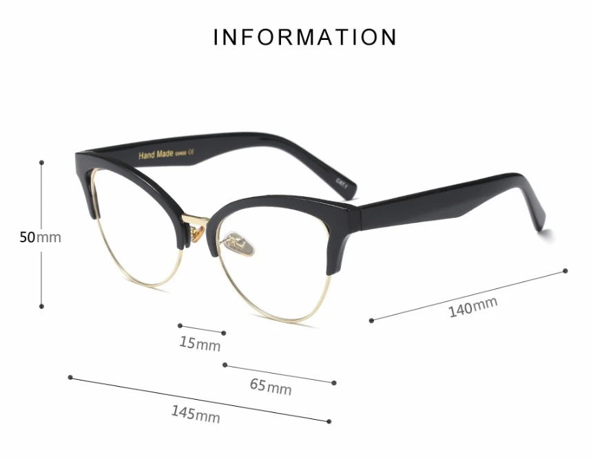 Кошачий глаз полый оправа для очков женские трендовые полуоправа оптические модные компьютерные очки 45640