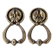2Pcs Antique Brass Furniture Knobs Vintage Cabinet Knobs and Handles Door Closet Cabinet Drawer Kitchen Pull Handle Home Decor wholesale antique hardware brass cabinet handle vintage drawer handles and knobs door pull bat decorative furniture fittings