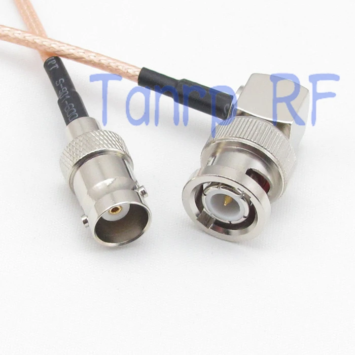 

1PCS 1m BNC female to BNC male right angle RF adapter connector 3feet Pigtail coaxial jumper cable RG316