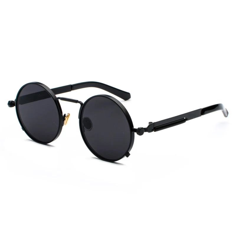 Kachawoo, круглые готические стимпанк Солнцезащитные очки, мужские, красная металлическая оправа, Ретро стиль, круглые солнцезащитные очки для женщин, лето, UV400