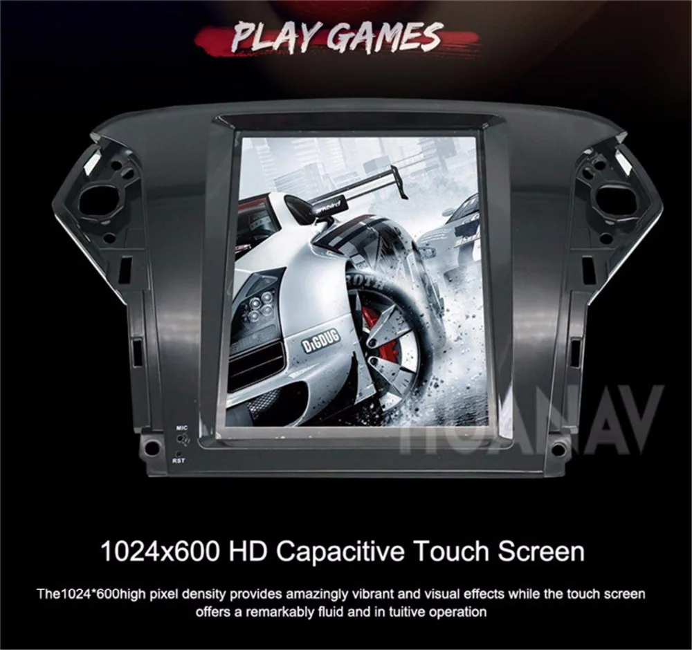 Discount Tesla style 10.4 Big Screen Multimedia Car DVD Player GPS Navigation For Ford Mondeo 2007-2012 Android 7  stereo headunit 2