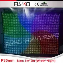 Ди-Джея свет освещение для диско вечеринки Гибкая светодиодная занавеска P35mm 3x2 м