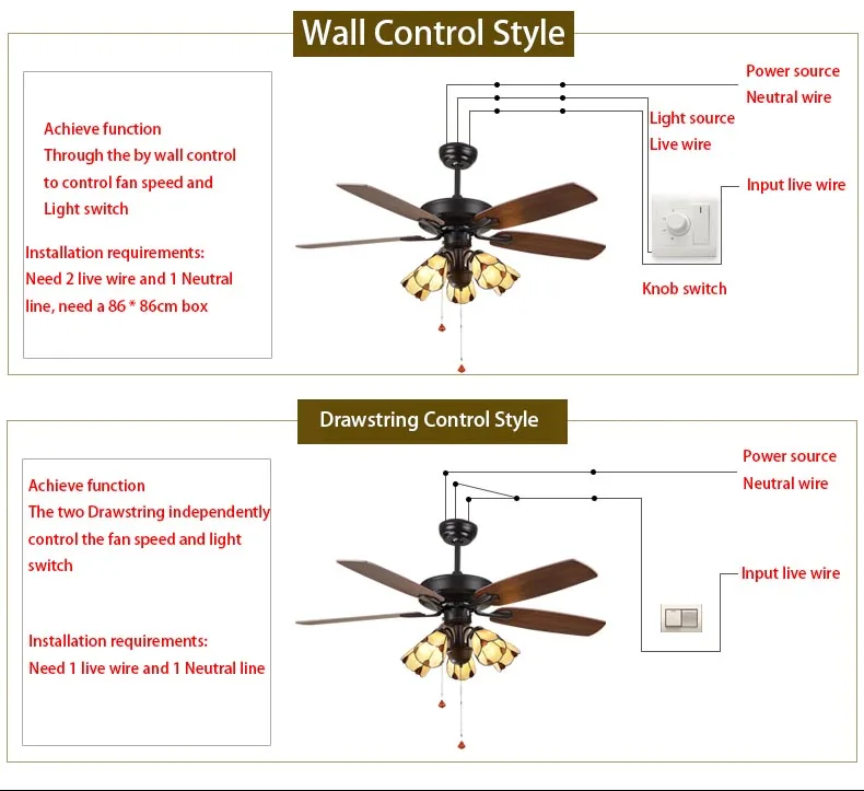 110v 220v 48inch Luxury Modern Chandelier Ceiling Fans With